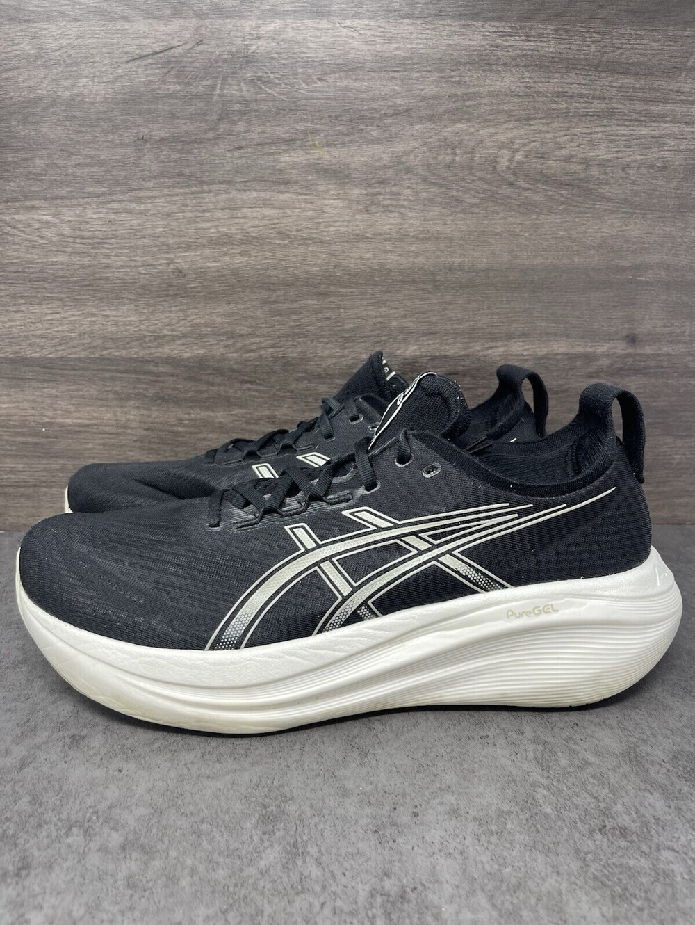 ASICS Gel Nimbus 27 Mens Size 13 Black Graphite PureGEL Running 1011B958